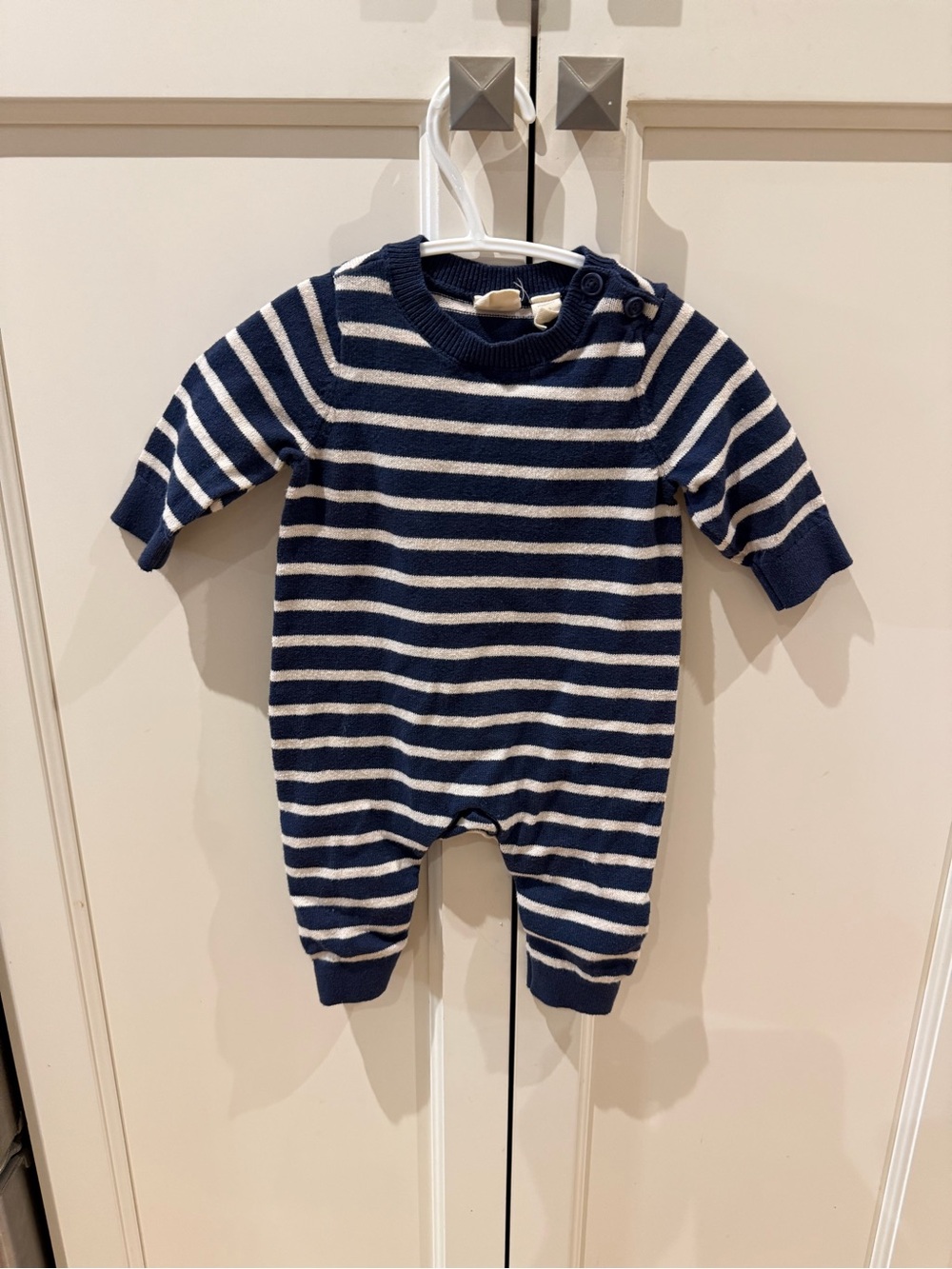 Baby gap 0-3m Striped Navy and White Knit One-Piece romper for Kids